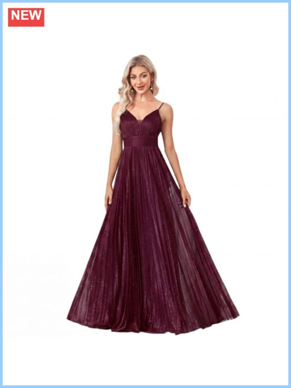 Sequin Backless Maxi Formal Dress Sleeveless Pleated Evening Gown Wedding
